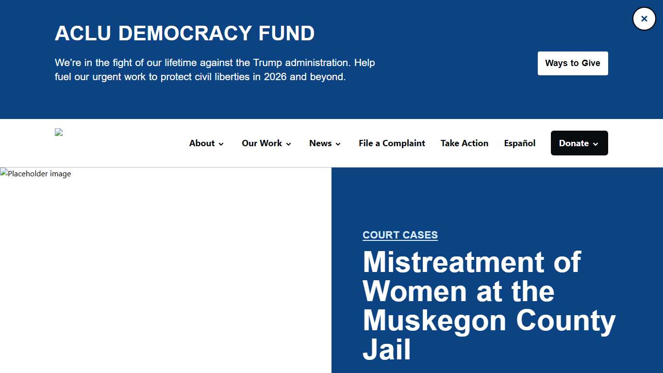 Mistreatment of Women at the Muskegon County Jail - ACLU of Michigan
